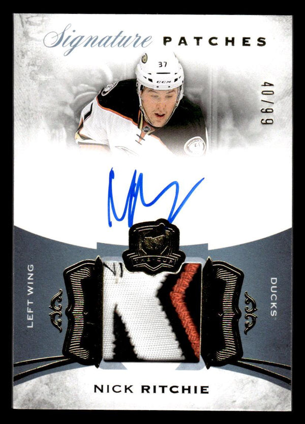 2015 UPPER DECK THE CUP NICK RITCHIE SP-NR SIGNATURE PATCHES AUTOGRAPH /99 DUCKS