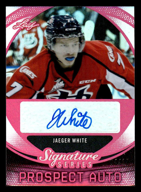 2015 LEAF SIGNATURE SERIES JAEGER WHITE SP-JW1 MINT RED RC AUTOGRAPH 4/10 HOCKEY