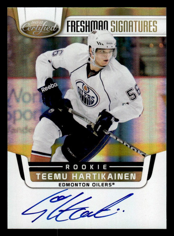 2011 PANINI CERTIFIED TEEMU HARTIKAINEN 202 MIRROR GOLD RC AUTOGRAPH 4/25 OILERS