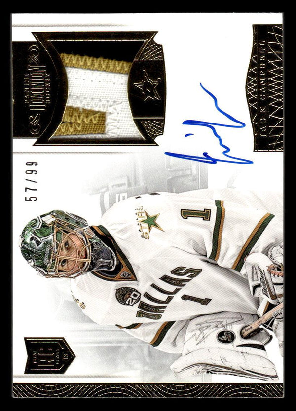2013 PANINI DOMINION JACK CAMPBELL AP-JC AUTOGRAPH PATCH RC RPA /99 DALLAS STARS