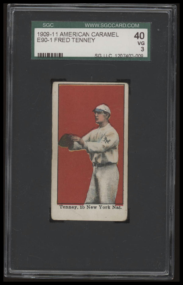1909 E90-1 FRED TENNEY NNO VG AMERICAN CARAMEL SGC 3 BASEBALL NEW YORK GIANTS