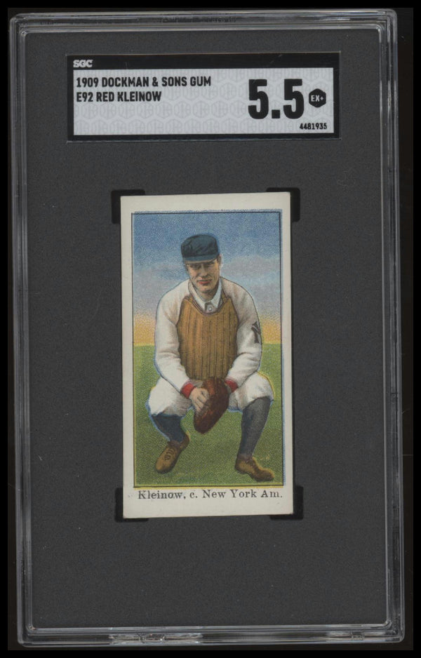 1909 E92 RED KLEINOW EX+ DOCKMAN & SONS GUM SGC 5.5 NEW YORK HIGHLANDERS
