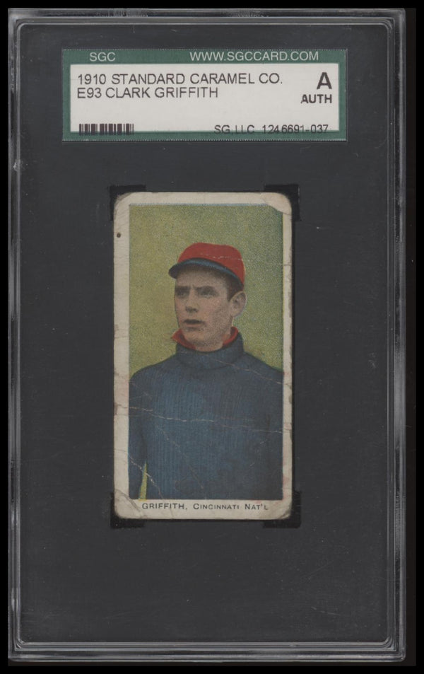 1910 E93 CLARK GRIFFITH FAIR STANDARD CARAMEL HOF SGC Authentic CINCINNATI REDS