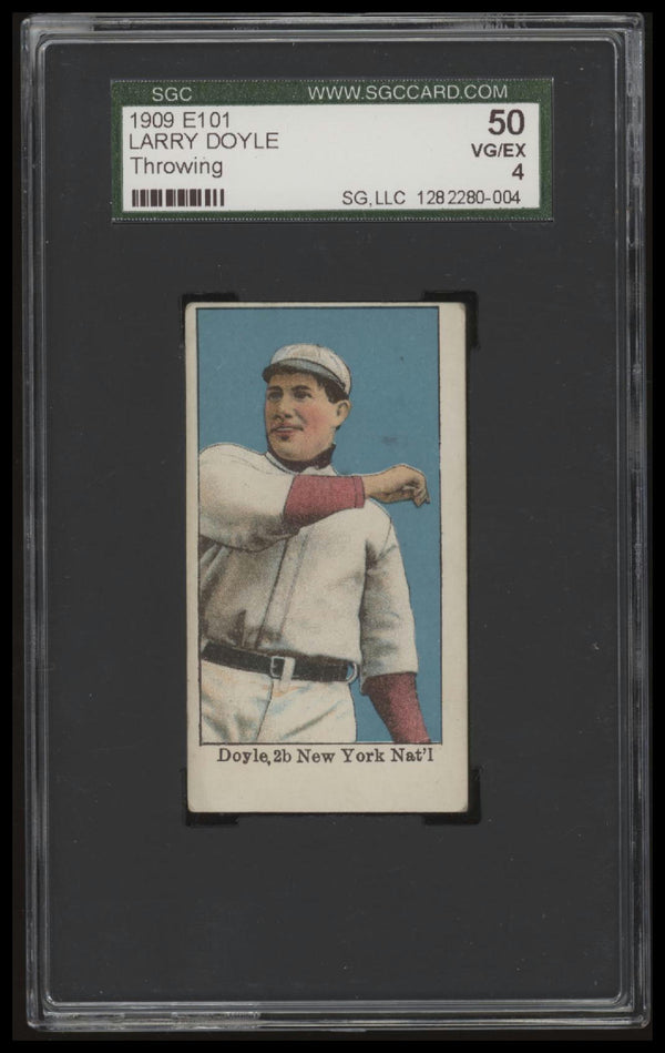1909 E101 LARRY DOYLE VG-EX THROWING SET OF 50 CARAMEL SGC 4 NEW YORK GIANTS