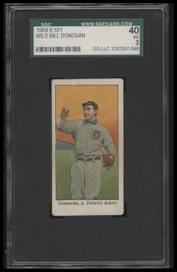 1909 E101 WILD BILL DONOVAN NNO VG SET OF 50 SGC 3 BASEBALL DETROIT TIGERS