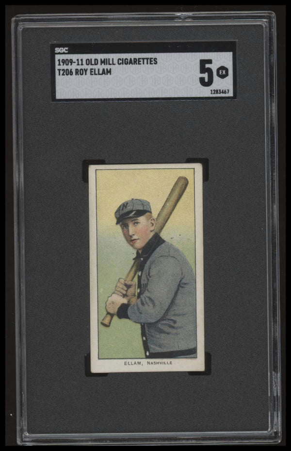 1909 T206 ROY ELLAM NNO EX OLD MILL SL 6 HIGHER SGC 5 BASEBALL NASHVILLE VOLUNTEERS