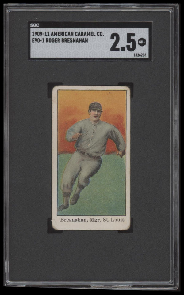 1909 E90-1 ROGER BRESNAHAN NNO GOOD+ AMERICAN CARAMEL SGC 2.5 BASEBALL ST. LOUIS CARDINALS