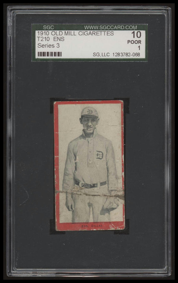 1910 T210 JEWEL ENS NNO POOR T210 SGC 1 BASEBALL DALLAS GIANTS