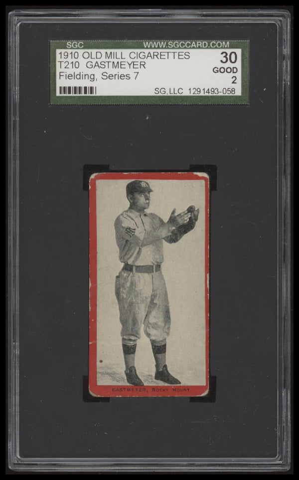 1910 T210 EDWARD GASTMEYER NNO GOOD T210 SGC 2 BASEBALL ROCKY MOUNT RAILROADERS