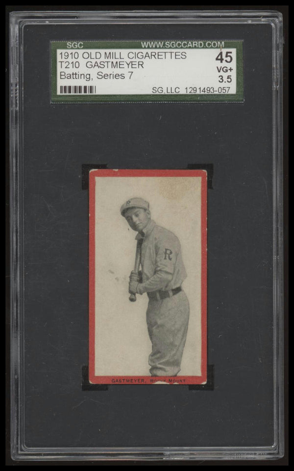 1910 T210 EDWARD GASTMEYER NNO VG+ T210 SGC 3.5 BASEBALL ROCKY MOUNT RAILROADERS