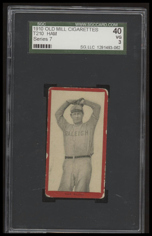 1910 T210 HAM NNO VG T210 SGC 3 BASEBALL RALEIGH RED BIRDS