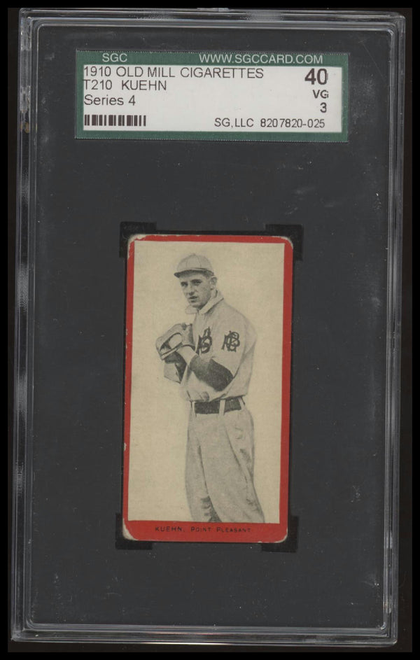 1910 T210 ED KUEHN NNO VG T210 SGC 3 BASEBALL POINT PLEASANT-GALLIPOLIS