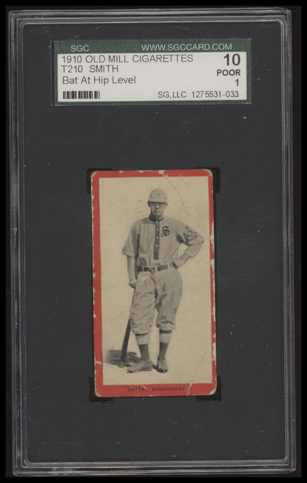 1910 T210 CARLOS SMITH NNO POOR T210 SGC 1 BASEBALL SHREVEPORT PIRATES
