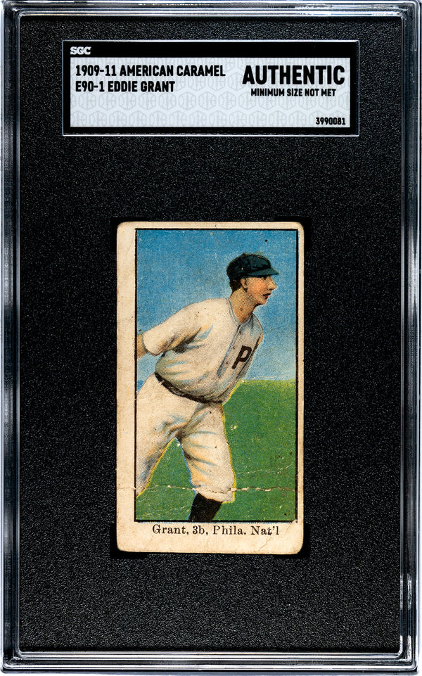 1909 E90-1 EDDIE GRANT NNO GOOD AMERICAN CARAMEL SGC A PHILADELPHIA PHILLIES