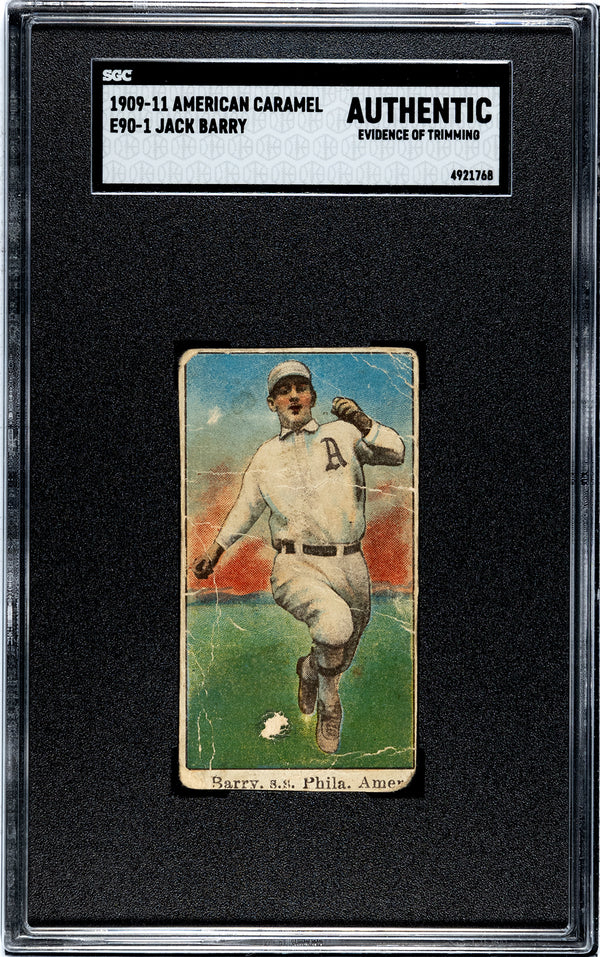 1909 E90-1 JACK BARRY NNO POOR AMERICAN CARAMEL SGC A PHILADELPHIA ATHLETICS