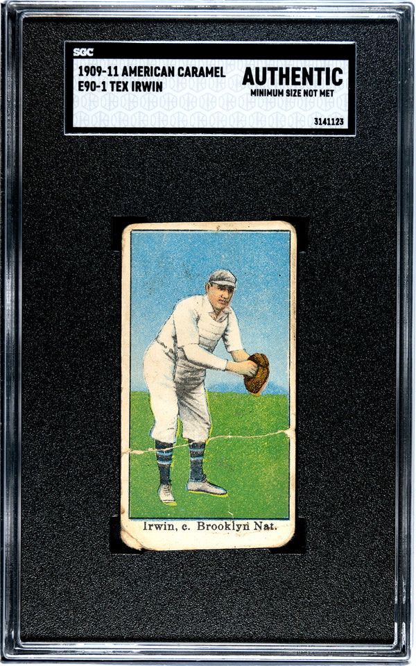 1909 E90-1 TEX ERWIN NNO POOR AMERICAN CARAMEL SGC A BASEBALL BROOKLYN SUPERBAS