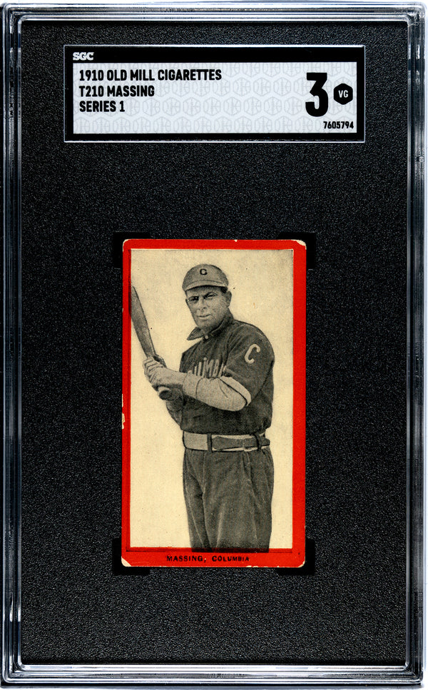 1910 T210 JOHN MASSING NNO VG OLD MILL SGC 3 BASEBALL COLUMBIA GAMECOCKS