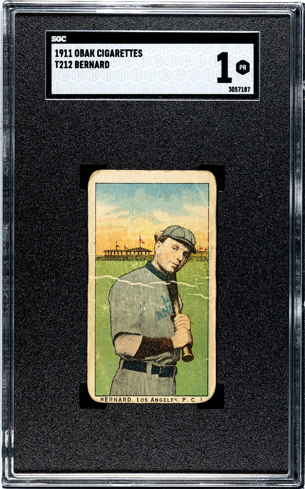 1909 T212 CURTIS BERNARD NNO POOR OBAK SGC 1 BASEBALL LOS ANGELES ANGELS