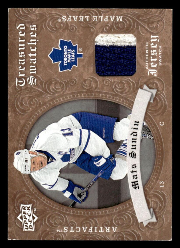 2008 UPPER DECK ARTIFACTS MATS SUNDIN TS-SU NRMT TREASURED SWATCHES MAPLE LEAFS