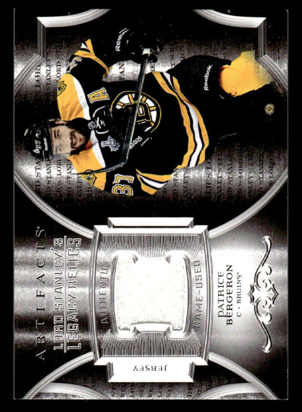 2015 US ARTIFACTS PATRICE BERGERON LORD STANLEY'S LEGACY GAME USED JERSEY