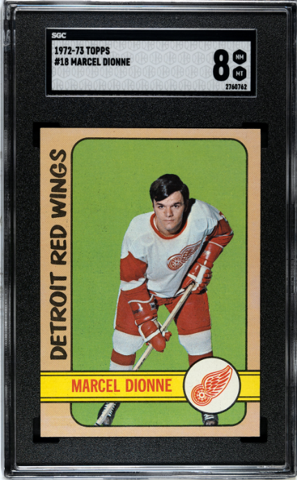 1972 TOPPS MARCEL DIONNE 18 NRMT-MT SGC 8 HOCKEY DETROIT RED WINGS