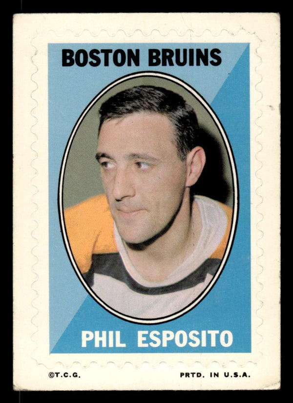 1970 TOPPS PHIL ESPOSITO NNO VG STICKER STAMPS HOCKEY BOSTON BRUINS