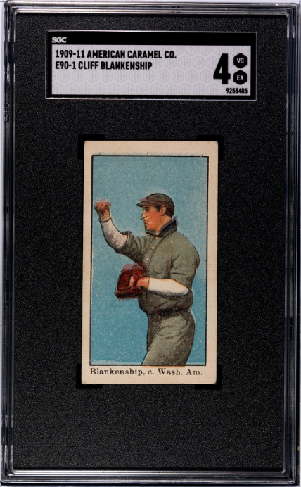 1909 E90-1 CLIFF BLANKENSHIP NNO VG-EX AMERICAN CARAMEL SGC 4 SENATORS