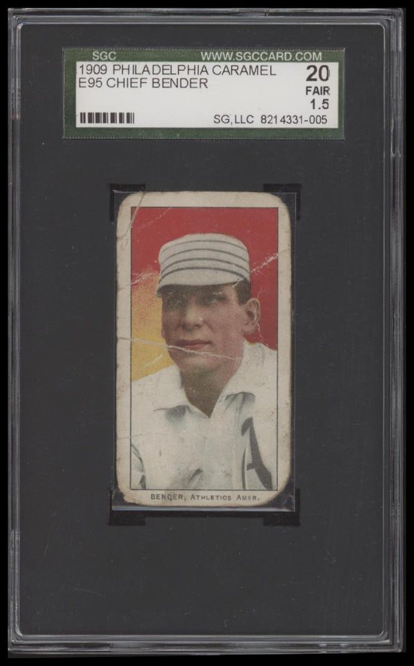 1909 E95 CHIEF BENDER FAIR PHILADELPHIA CARAMEL SGC 1.5 PHILADELPHIA ATHLETICS