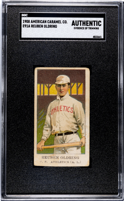 1908 E91-A REUBEN OLDRING VG AMERICAN CARAMEL RUBE SGC A PHILADELPHIA ATHLETICS