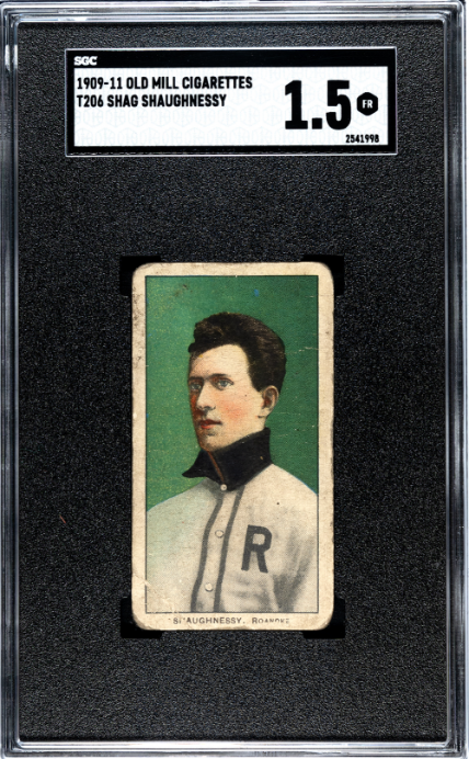 1909 T206 SHAG SHAUGHNESSY NNO FAIR SL OLD MILL SGC 1.5 BASEBALL ROANOKE TIGERS
