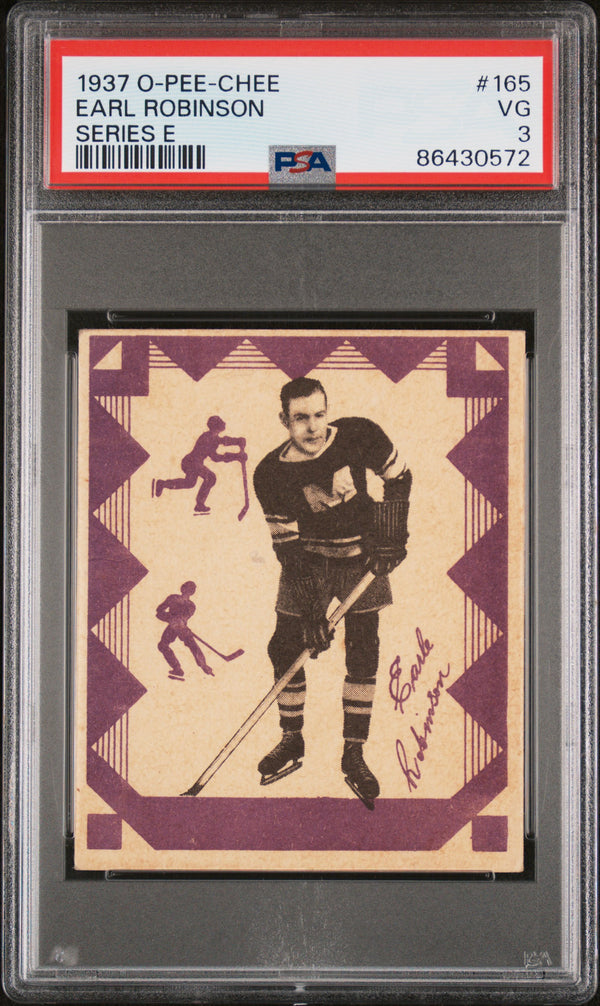 1937 O-PEE-CHEE EARL ROBINSON 165b VG W304E PSA 3 HOCKEY MONTREAL MAROONS