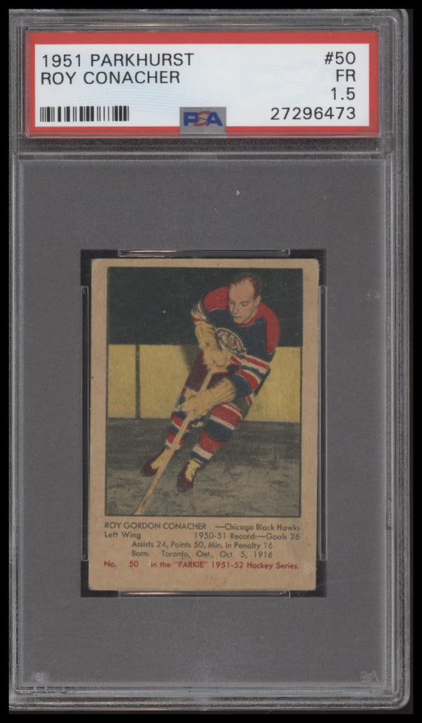 1951 PARKHURST ROY CONACHER 50 FAIR PSA 1.5 HOCKEY CHICAGO BLACKHAWKS