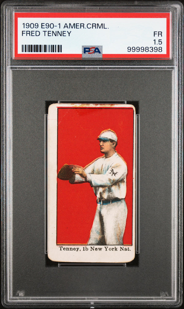 1909 E90-1 FRED TENNEY NNO FAIR AMERICAN CARAMEL PSA 1.5 NEW YORK GIANTS