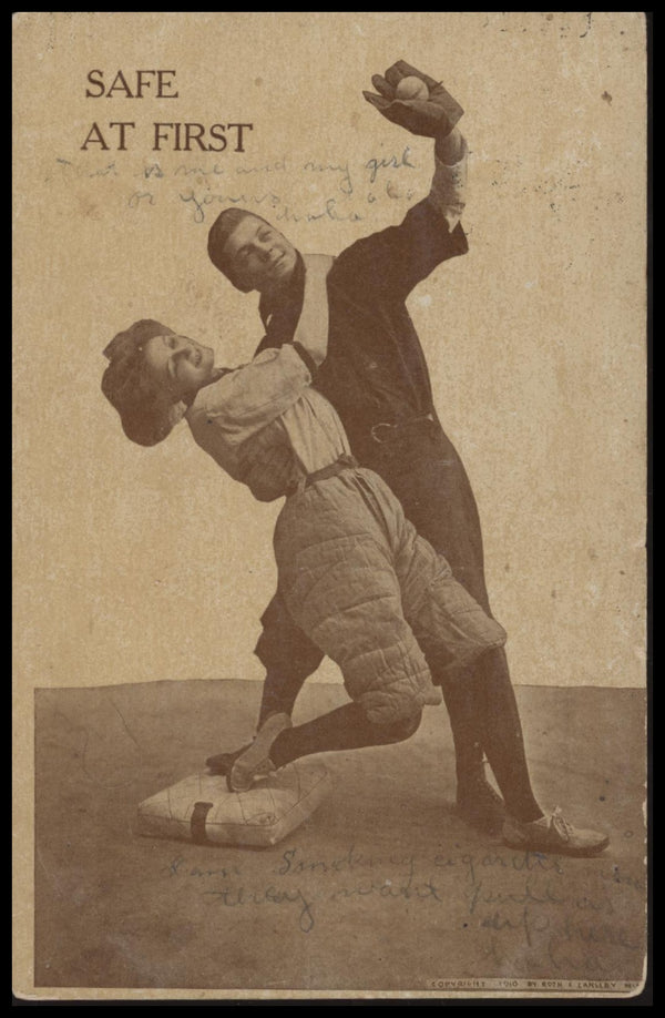 1910 PC978 SAFE AT FIRST NNO POOR BASEBALL LOVERS BASEBALL