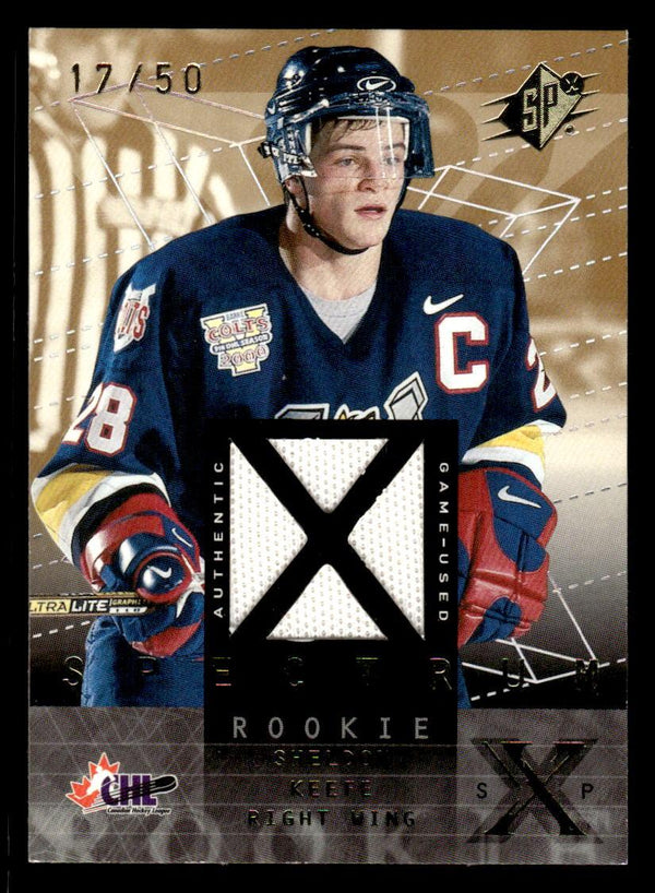 2000 SPX SHELDON KEEFE 130 MINT SPECTRUM RC GAME-USED JERSEY 12/50 BARRIE COLTS