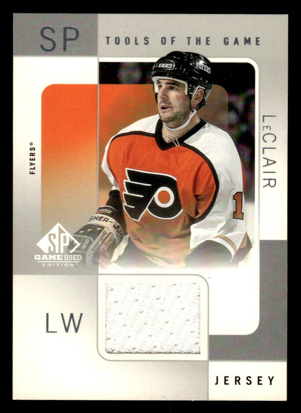 2000 SP GAME USED JOHN LECLAIR JL TOOLS OF THE GAME JERSEY PHILADELPHIA FLYERS