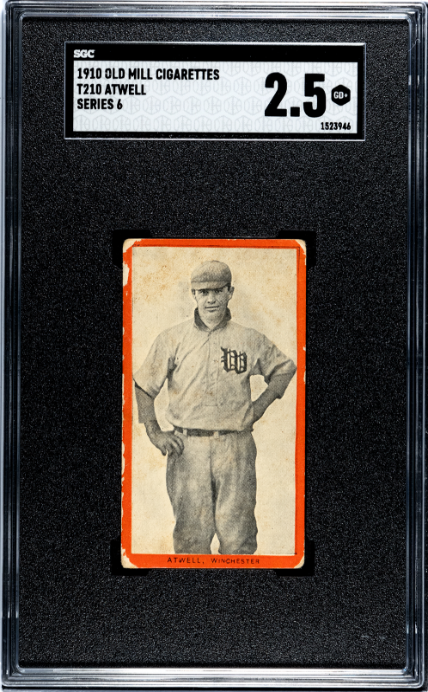 1910 T210 ERNEST ATWELL NNO GOOD+ OLD MILL SGC 2.5 BASEBALL WINCHESTER HUSTLERS