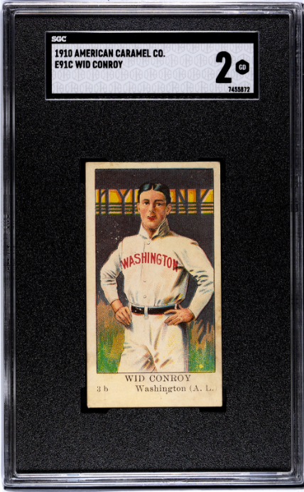 1910 E91-C WID CONROY GOOD AMERICAN CARAMEL SGC 2 BASEBALL WASHINGTON SENATORS