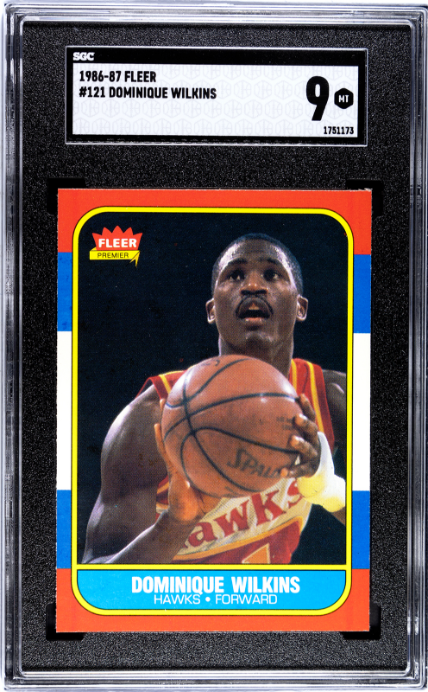 1986 FLEER DOMINIQUE WILKINS 121 MINT RC SET BREAK SGC 9 ATLANTA HAWKS