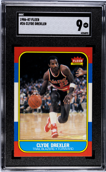 1986 FLEER CLYDE DREXLER 26 MINT SET BREAK SGC 9 PORTLAND TRAIL BLAZERS