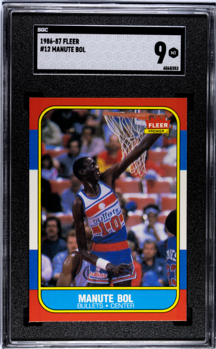 1986 FLEER MANUTE BOL 12 MINT RC SET BREAK SGC 9 BASKETBALL WASHINGTON BULLETS