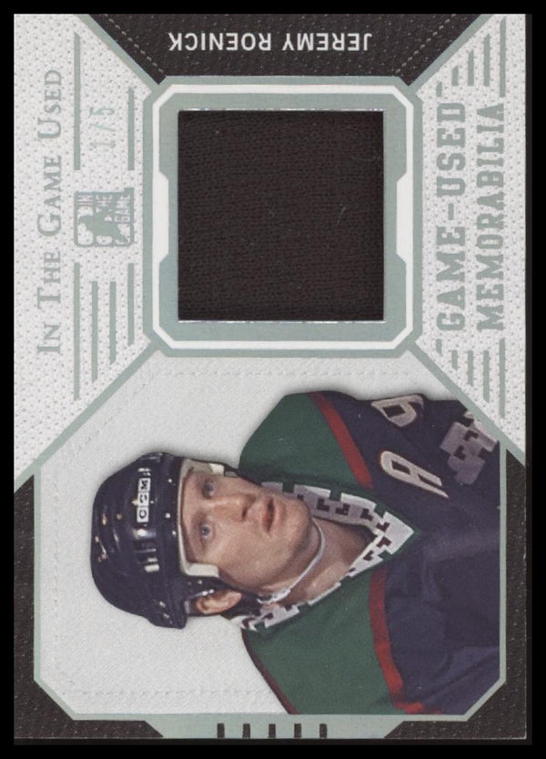 2015 LEAF IN THE GAME USED JEREMY ROENICK GUJ-JR1 JERSEY GOLD PRISMATIC FOIL 1/5