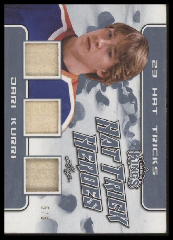 2019 LEAF LUMBER KINGS JARI KURRI HTH-05 HAT TRICK HEROES PLATINUM 5/6 HOCKEY