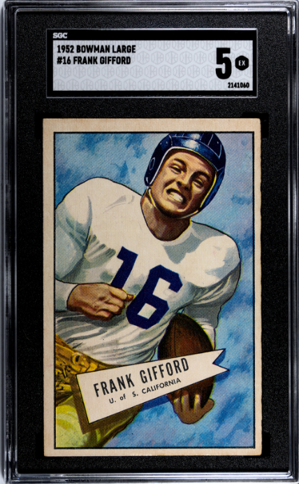 1952 BOWMAN LARGE FRANK GIFFORD 16 EX RC SGC 5 FOOTBALL NEW YORK GIANTS