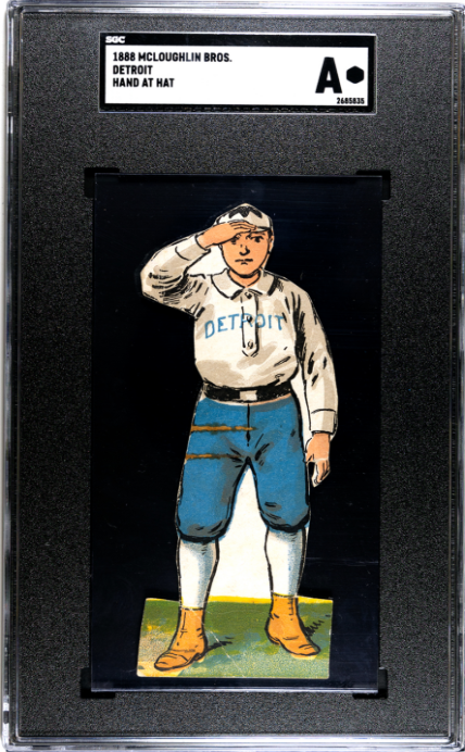 1888 MCLOUGHLIN BROS. HAND AT HAT NNO VG SGC A BASEBALL DETROIT TIGERS
