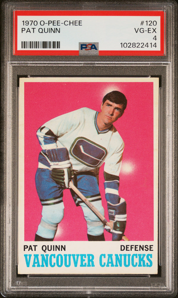 1970 O-PEE-CHEE PAT QUINN 120 PSA 4 VG-EX HOCKEY VANCOUVER CANUCKS
