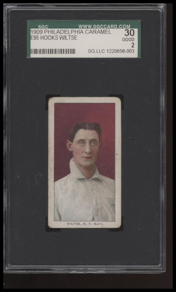 1909 E95 HOOKS WILTSE PHILADELPHIA CARAMEL SGC 2 GOOD BASEBALL NEW YORK GIANTS