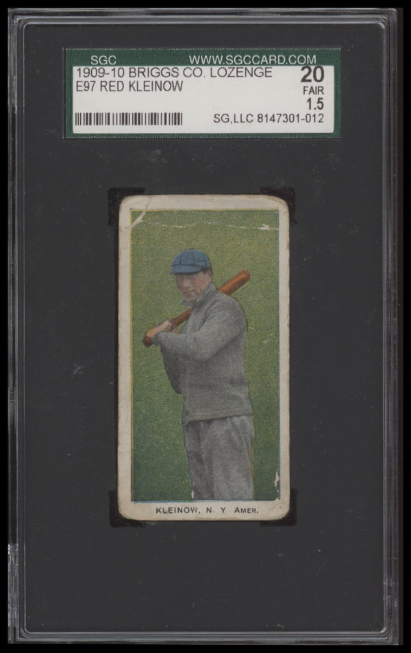 1909 E97 RED KLEINOW C.A. BRIGGS COLOR SGC 1.5 FAIR NEW YORK HIGHLANDERS