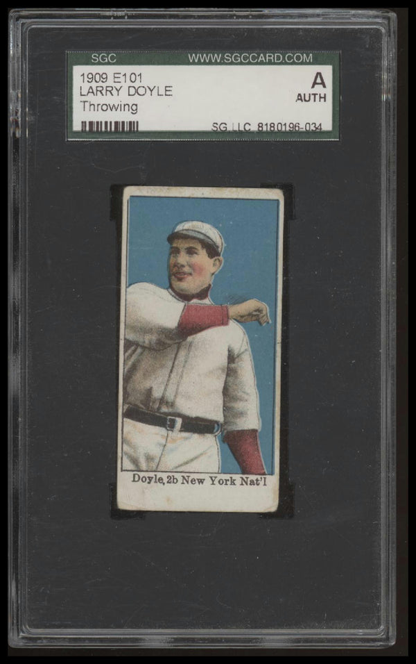 1909 E101 LARRY DOYLE NNO THROWING SET OF 50 SGC A VG BASEBALL NEW YORK GIANTS