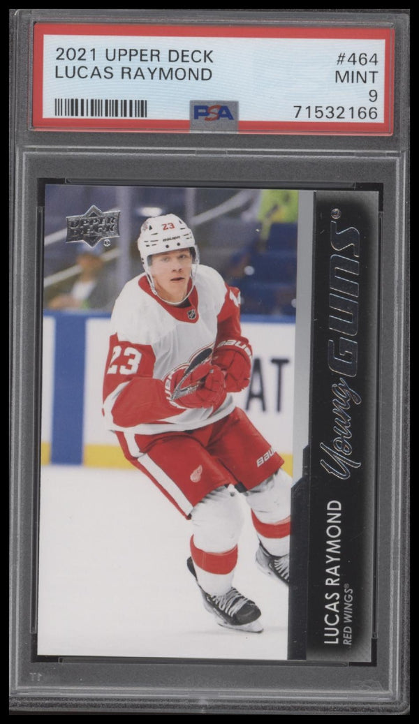 2021 UPPER DECK LUCAS RAYMOND 464 MINT RC YOUNG GUNS PSA 9 DETROIT RED WINGS
